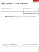 Fillable Form 2357 Request For Waiver Of The Michigan Estate Tax Lien