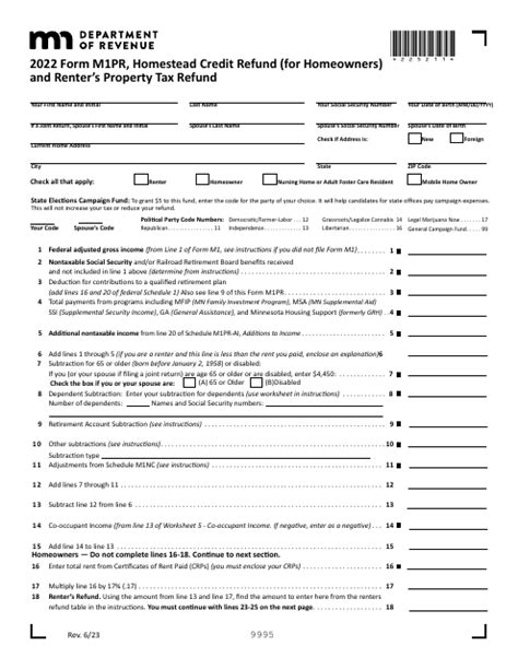 Fillable Form M1pr Minnesota Homestead Credit Refund For Homeowners