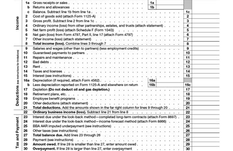 Fillable Irs Form 1065 Return Of Partnership Income Printable Blank Pdf And Instructions