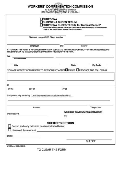 Fillable Maryland Workers Compensation Forms Printable Pdf Download