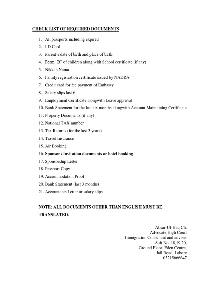 Fillable Minimum Required Documents Checklist Printable Pdf Download