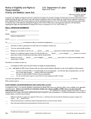 Fillable Notice Of Eligibility And Rights Responsibilities Family