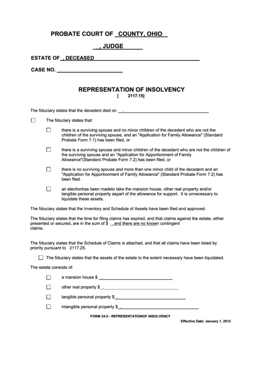 Fillable Ohio Probate Form Report Of Distribution Printable Pdf Download