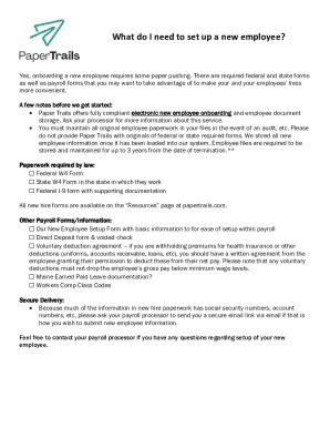 Fillable Online 9 Types Of New Hire Paperwork For The Onboarding Process Fax Email Print Pdffiller