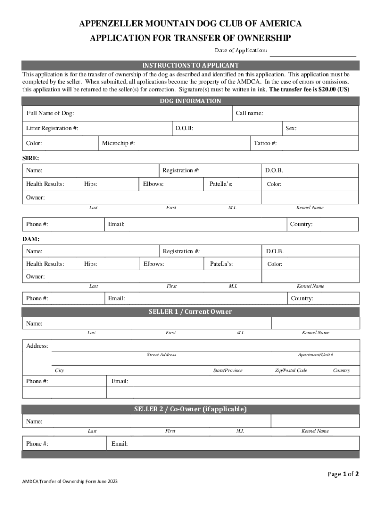 Fillable Online Akc Transfer Ownership Fill Online Printable Fillable Blank Fax Email