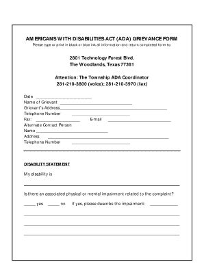 Fillable Online Americans With Disabilities Act Forms Fax Email Print