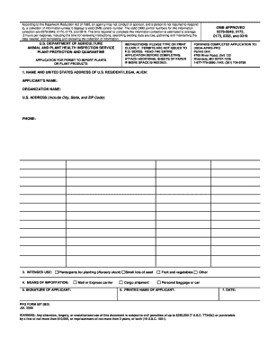 Fillable Online Aphis Usda According To The Paperwork Reduction Act Of