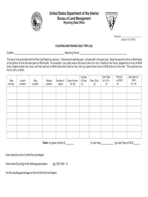 Fillable Online Blm Float Log Bureau Of Land Management Fax Email