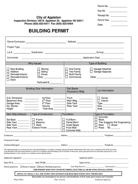 Fillable Online Building Permit Requirements Fees Application Forms