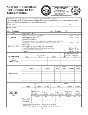 Fillable Online Contractor S Material And Test Certificate For Fire