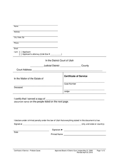 Fillable Online Court Forms Utah Courts Fax Email Print Pdffiller