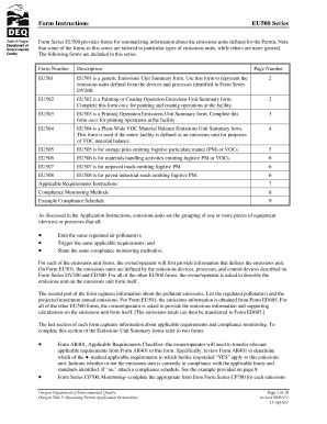 Fillable Online Deq State Or Form Instructions Eu500 Series