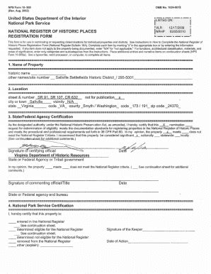 Fillable Online Dhr Virginia National Register Forms Template Vehicle