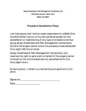 Fillable Online Discharge Paperwork Procedure Cancellation Policy Fax Email Print Pdffiller