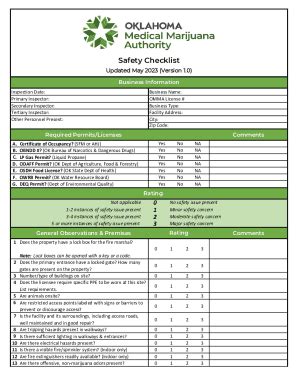 Fillable Online Dispensary Inspection Form Fax Email Print Pdffiller