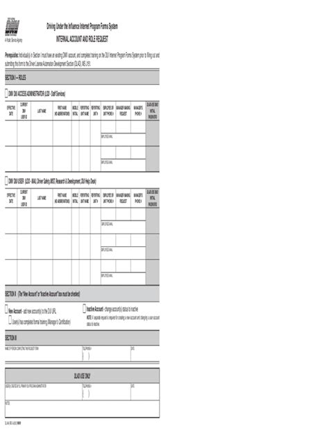 Fillable Online Dl 949 Dui Internet Program Forms Internal Account