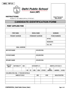 Fillable Online Dps Biodata Form Fax Email Print Pdffiller