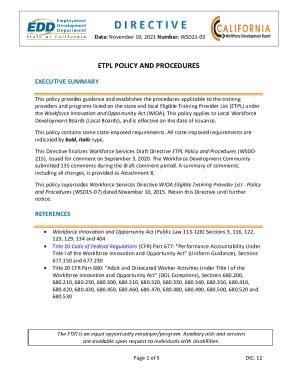 Fillable Online Edd Ca Govsiteassetsfilesetpl Policy And Procedures