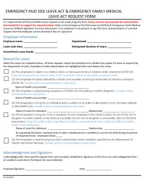 Fillable Online Emergency Fmla Request Form Fax Email Print Pdffiller