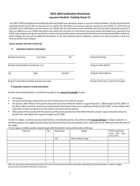 Fillable Online Fafsa Must Complete And Sign This Worksheet Include