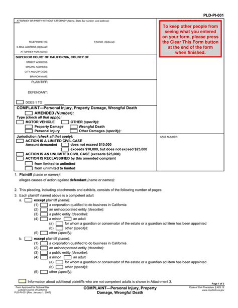 Fillable Online Florida Form Complaint Negligence Motor With Regard To