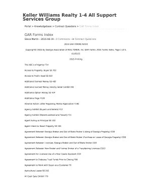 Fillable Online Gar Forms Index Knowledgebase Contract Questions