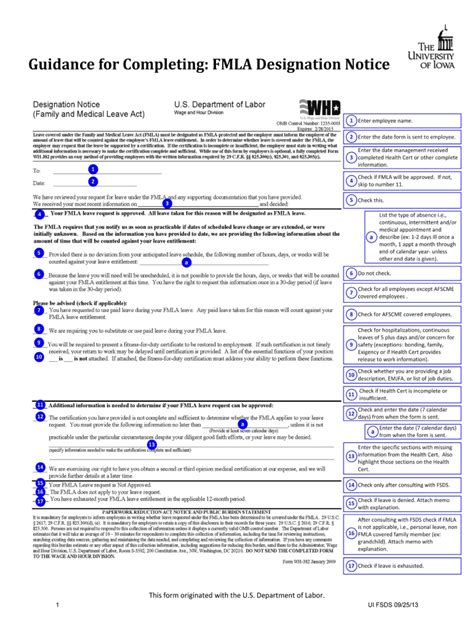 Fillable Online Guidance For Completing Fmla Designation Notice Fax