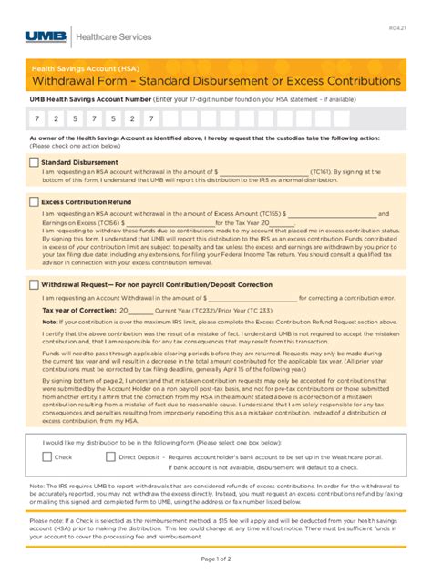 Fillable Online Health Savings Account Hsa Tax Forms And Tax Reporting