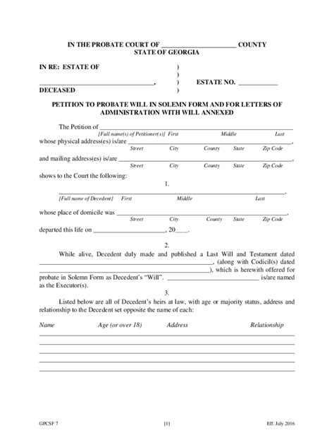 Fillable Online How To Fill Out Probate Forms In Georgia How To Fill Out Probate Forms In