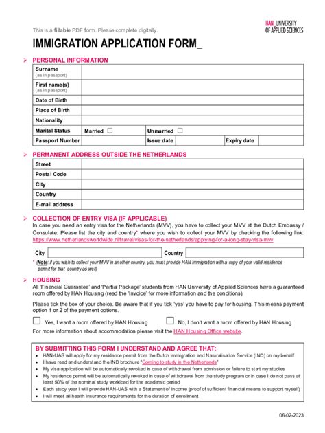 Fillable Online Immigration Application Form Fax Email Print Pdffiller