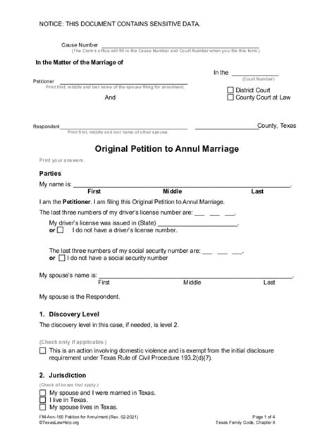 Fillable Online Instructions Forms For An Agreed Annulment Of