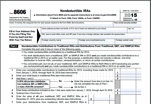 Fillable Online Irs Form 8606 Irs Irs Fax Email Print Pdffiller