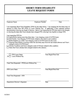 Fillable Online Littlerock Short Term Disability Leave Request Form