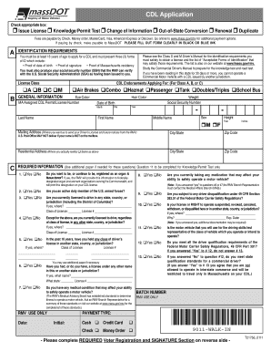 Fillable Online Massachusetts Drivers Licenses Org Fax Email Print