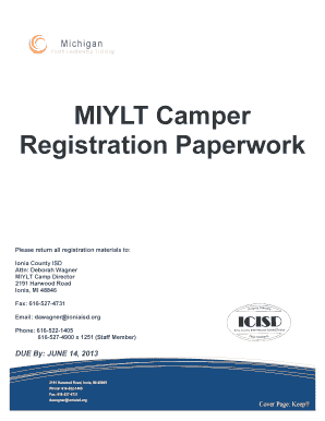 Fillable Online Miylt Camper Registration Paperwork Required Abc Signup Fax Email Print