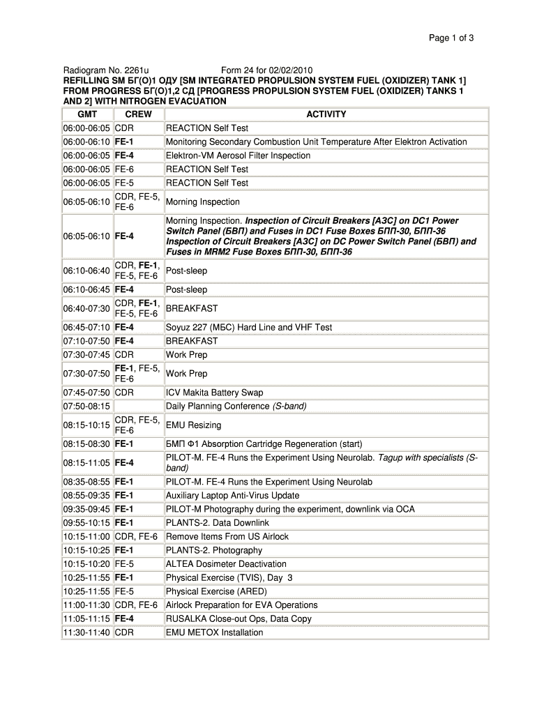 Fillable Online Nasa Page 1 Of 4 Radiogram No 6838U Form 24 For 07 26