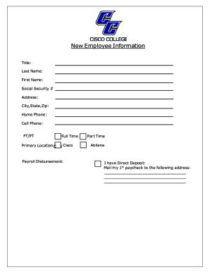 Fillable Online New Hire Paperwork Anr Staff Human Resources Fax