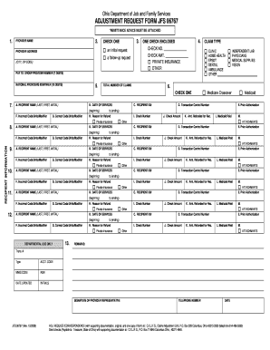 Fillable Online Ohiohcp Adjustment Request Form Jfs 06767 Ohiohcp Fax