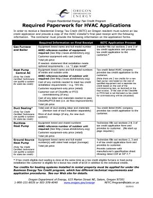 Fillable Online Oregon Required Paperwork For Hvac Applications