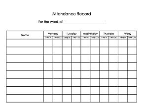 Fillable Online Printable Child Care Forms Attendance Records