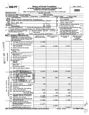 Fillable Online Return Of Private Foundation 990Pf Form Or Section 4947