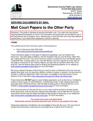 Fillable Online Saclaw Lib Ca Mail Court Papers To The Other Party