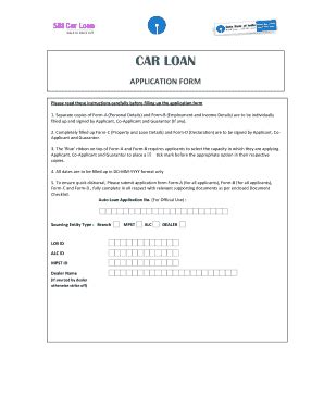 Fillable Online Sbi Car Loan Form Sbi Car Loan Form Perform Fax Email