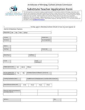 Fillable Online Substitute Teaching License Application Substitute