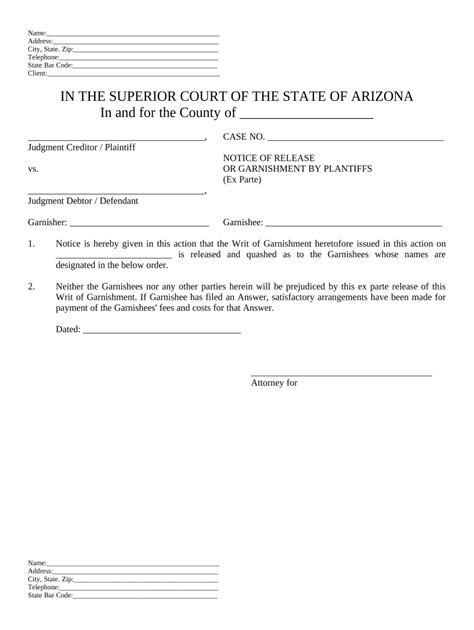 Fillable Online Supremecourt Az Garnishment Paperwork Arizona Fillable Form Fax Email Print