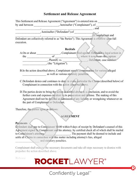 Fillable Online The Settlement Agreement And General Release Fax Email