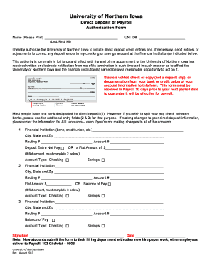 Fillable Online Uni Payroll Paperwork University Of Northern Iowa Fax