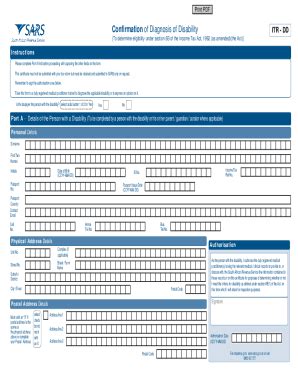 Fillable Online Updated Medical Disability Form Itr Dd Issued By Sars