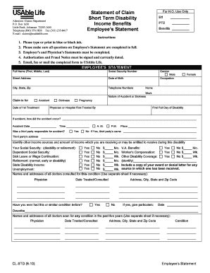 Fillable Online Usable Life Short Term Disability Claim Form Employers Fax Email Print