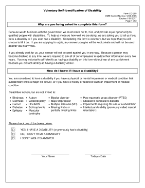 Fillable Online Voluntary Self Identification Of Disability Form Fax